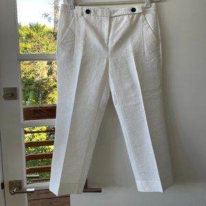 Robert Rodriguez White Cropped‎ Pants with Black Front Buttons, Size 12